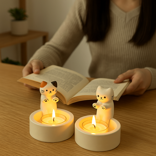 Snugsy Cats Candle Holder – Cute Tea Light