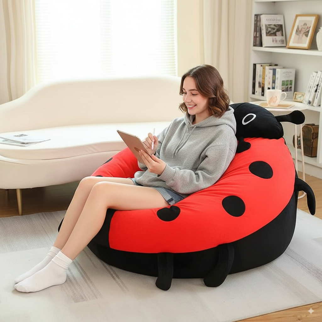 CuddleBug - Ladybug Wearable Plush Cushion – Soft Sleeping Pillow Bed & Cosplay Shell